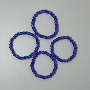 Crystal purple and blue small bracelet for every day wear