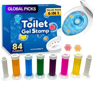6-Pack or 12-Pack Floral Flower Gel Toilet Cleaner, Odor-Eliminating Deodorizer Toilet Gel, Ideal for Bathroom & Kitchen Cleaning Supplies #GLOBAL PICKS