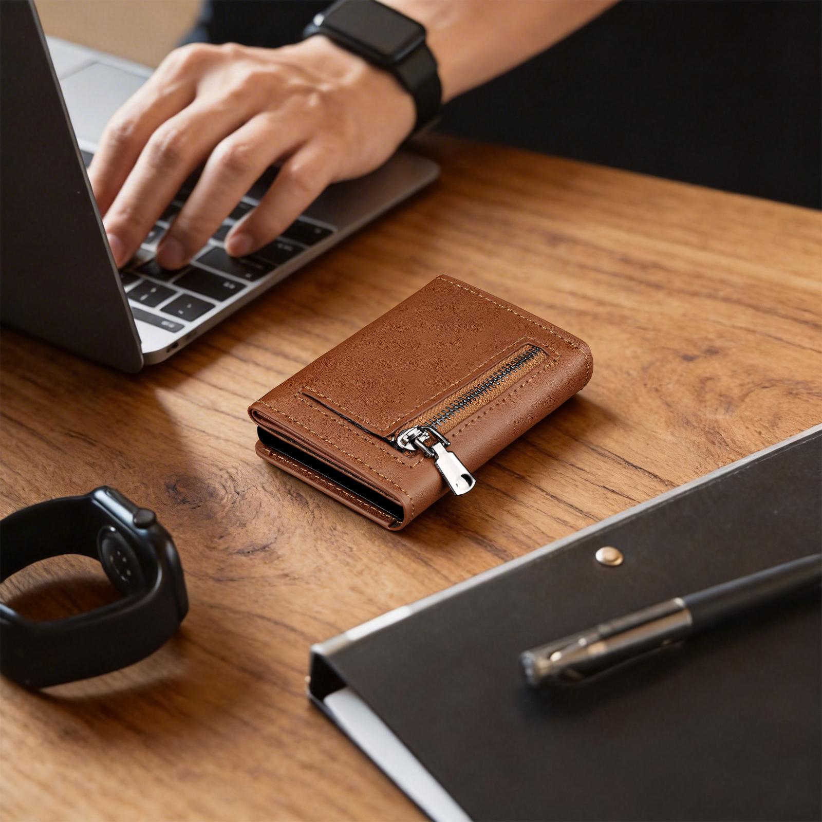 Wallet for Men Pop up Card Holder, Smart, Slim, Minimalist Design for Front Pocket, Premium RFID Blocking, 10-14 Card Capacity | ID Window | Cash Slot