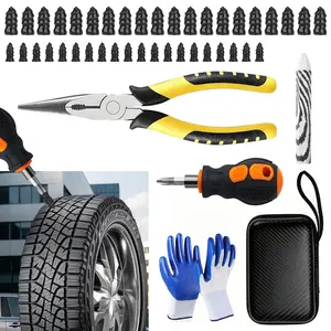 1Set Tire Repair Kit, No Need to Remove Tire, Quick Flat Tire Repair Tool with Plug Screws, Portable Kit for Cars, Trucks, Motorcycles & SUVs
