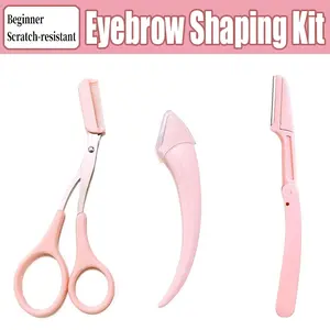 Eyebrow Trimming Kit, Beginner Eyebrow Grooming Set, Stainless Steel Washable Brow Scissors, Ideal for Men & Women, Portable Travel Tool, Eyebrow Trimmer, Brow Shaping