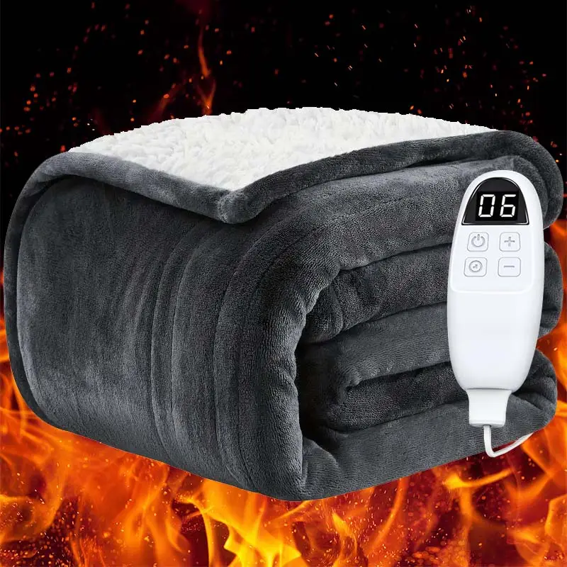 Heated Blanket Flannel Electric Blanket Winter Warm Thickened Woolen Futon Cover Legs Knee Blanket Sofa Multifunctional heating Blanket Christmas and
