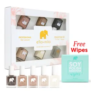 ella+mila Cocoa Kisses All-in-One Mani Kit - Viral Espresso & Latte Gradient (7pc Set)