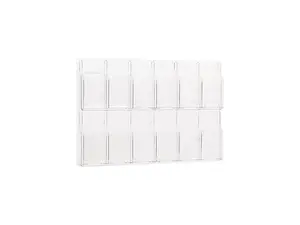 Safco Reveal Clear Literature Displays, 12 Compartments, 30 w x 2d x 20-1/2h, Clear
