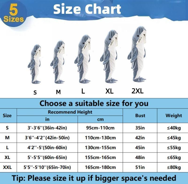 Shark Blanket Hoodie Onesie Sleeping Bag Cozy Costume For Family Loungewear Shark Pajama Comfort Overalls Womenswear Clothing