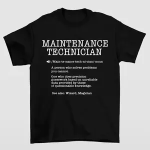 100% Cotton Maintenance Technician Repair Worker Handyman T-Shirt - Soft Breathable Casual Round Neck Tee with Handyman & Tools Graphic Print, Unisex for Men & Women, Machine Washable Workwear Gift Crewneck Menswear