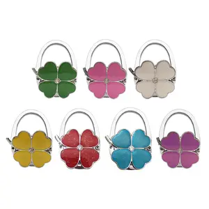 Bag Hanger - External Hanging Four-Leaf Clover Bag Hook - Loop Design, Can Be Opened into a Hook Shape and Closed, Suitable for Various Space Scenarios Pursehook Folding