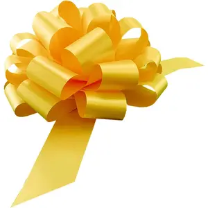 Large Yellow Ribbon Pull Bows - 9" Wide, Set of 6, Memorial Day, 4th of July, America 250 Anniversary, Support Our Troops, Summer, Gift Bows, Presents, Gift Basket, Veterans Day, Cancer Awareness