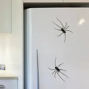 Halloween PVC Spider Fridge Magnet, Fun Spider Design Home Decor, Removable Magnetic Decals for Refrigerator, Garage Door