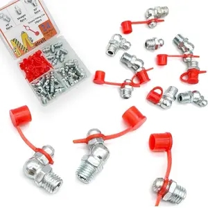 24Pcs 5/16"-24 Straight 45 90 Degree Grease Fitting Assortment Kit with Grease Z