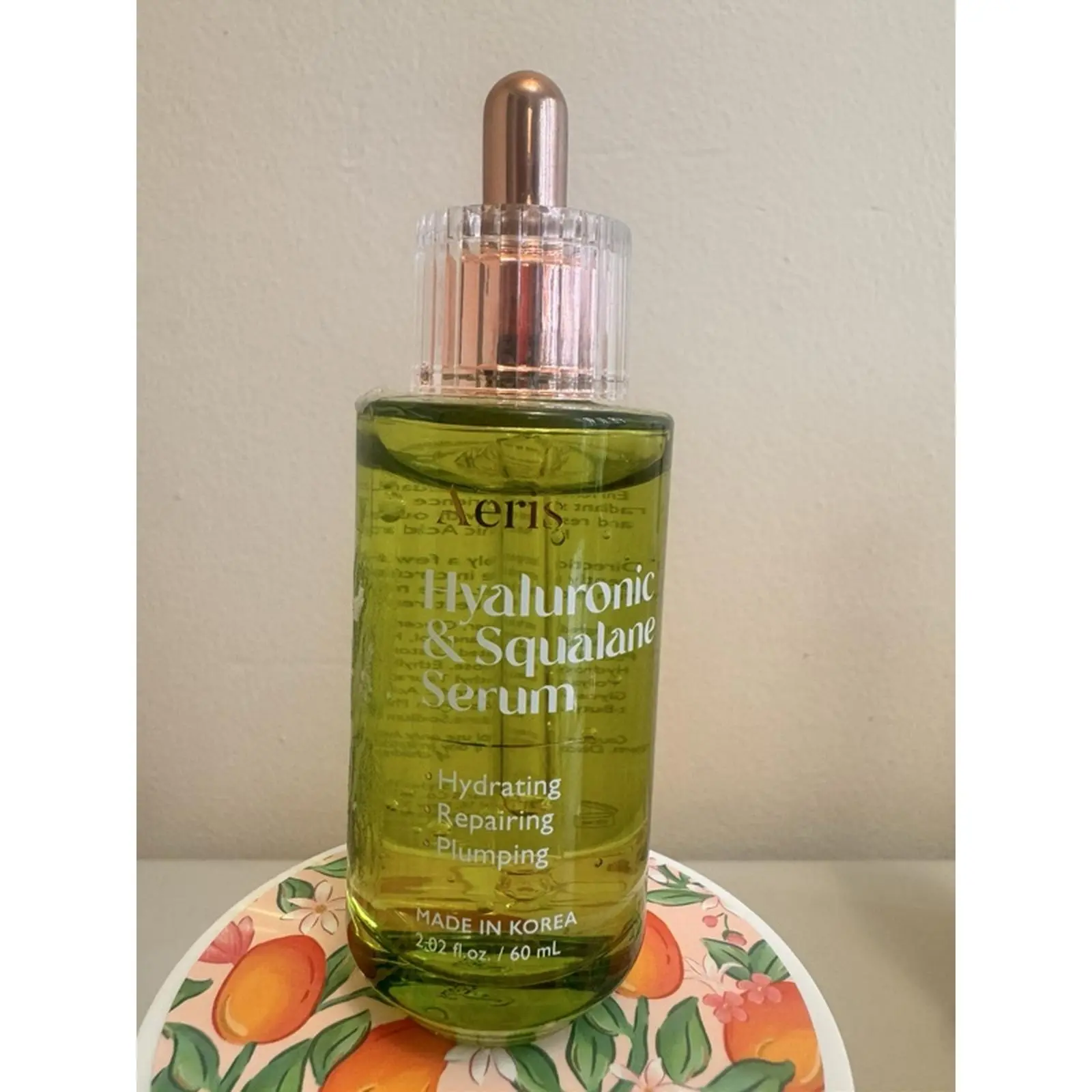 Aeris Hyaluronic & Squalane Daily Serum - Hydrating, Repairing, Plumping Formula, 60ml, Made in Korea for Deep Hydration Support, Hydrate, Alcohol-Free, Plumps Skin, Serums & Essences