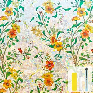 Stained Glass Window  Film Static Cling - Rainbow Window Tint with Iridescent Effect for  & Moonroof|emovable Decorative Film | Heat Blocking & Anti UV