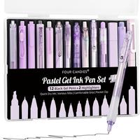 14PCS Purple/Black ink Non-Erasable Gel Pen/0.5mm
