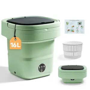 Compact Foldable Washing Machine & Spin Dryer Combo – 16L Mini Portable Washer with 3 Cleaning Modes for Small Loads, Delicates & Travel – Ideal for Apartments, Dorms & Hotels