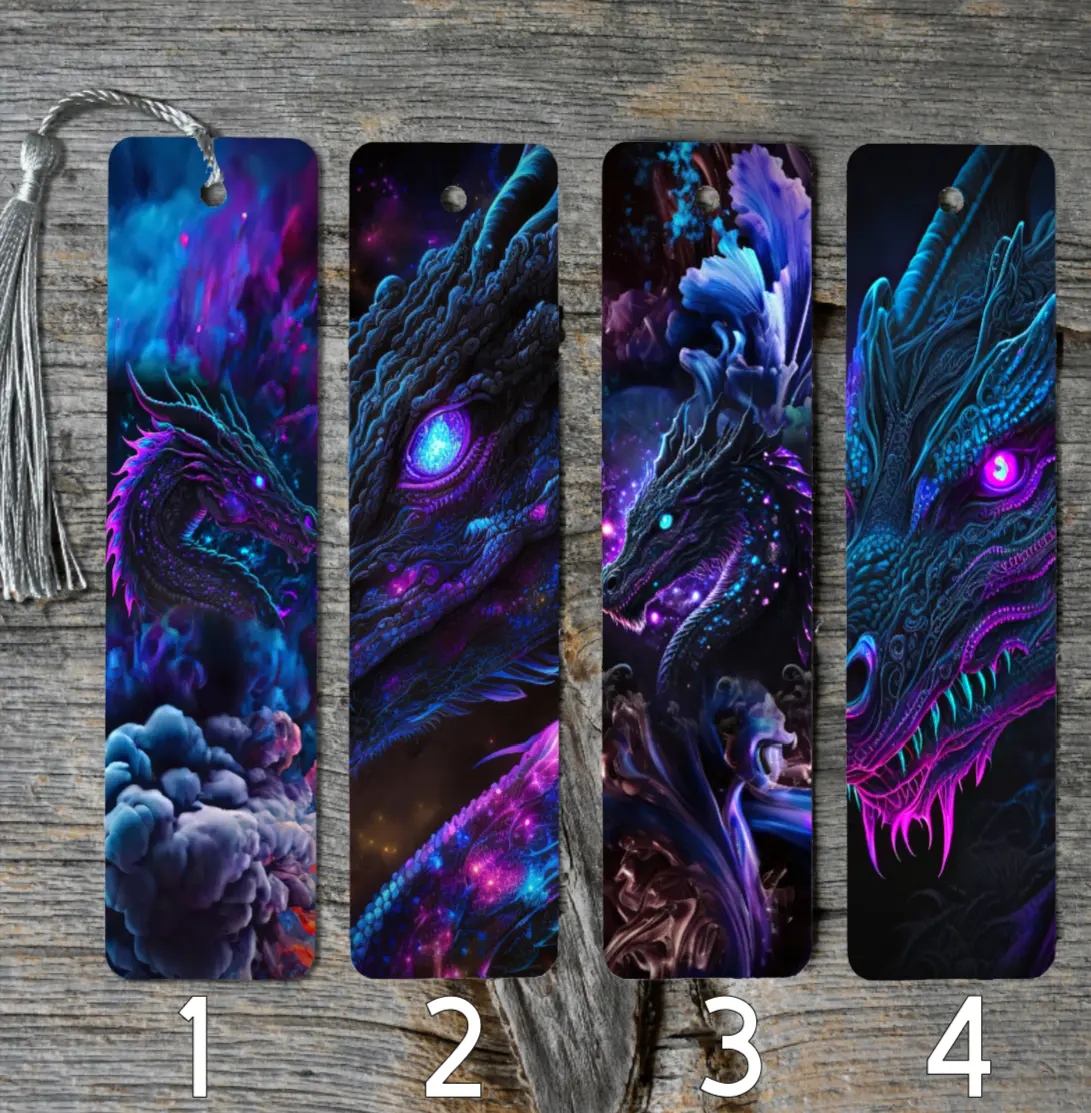 Durable Dragon-Themed Metal Bookmarks with Tassels - Unisex Literary Decor Accessories, Book Page Markers for Reading Enthusiasts, Unique Gift for Friends, Family