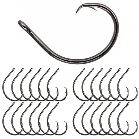 Reaction Tackle Premium Circle Hooks Fishing Tools (25-Pack Value, Multi-Size) - Sharp, Strong, Corrosion Resistant Circle Shape Hooks for Saltwater, Freshwater, Saltwater Fishing, Secure Hold, Self-Setting Hook
