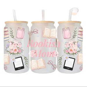 Bookish Mom Tumbler with Floral and Book Design, Includes Straw, Ideal for Book Lovers