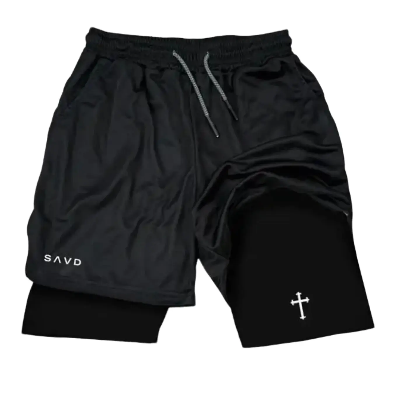 Minimal Cross Performance Shorts Summer Double Layer Beach Pants Fitness Training Pant Sports