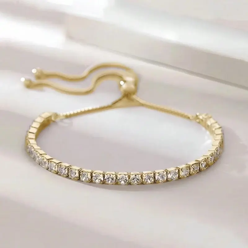 Minimalist Temperament Zircons Decor Pretty Bracelet, Fashionable Jewelry for Women for Party, Daily Clothing Decor, Trendy All-match & Exquisite Jewelry for Gift, Adjustable Bracelet, Beautiful Bracelets
