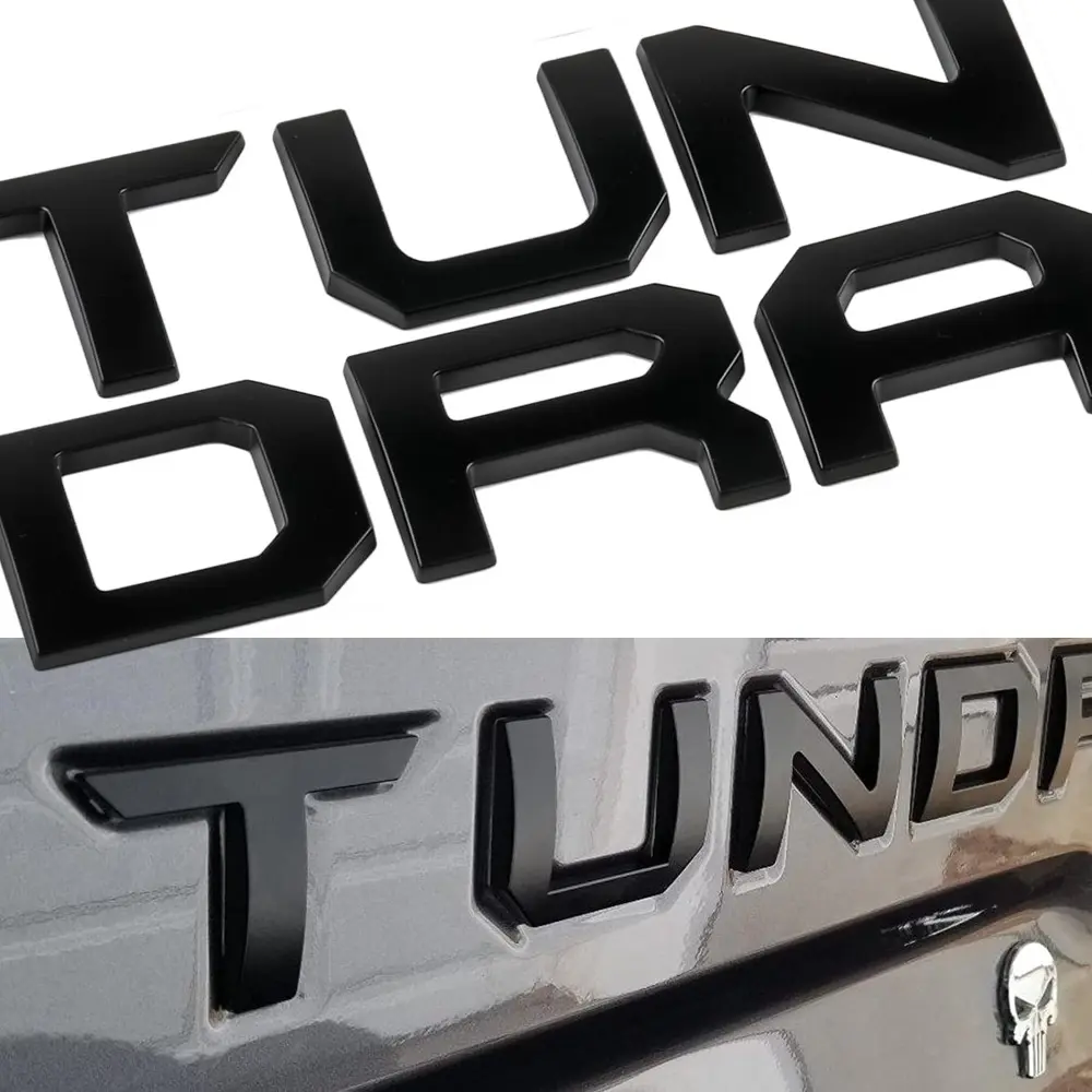 3D Matte Black Tailgate Insert Letter Emblems - ABS Plastic Custom Truck Accessories for Toyota Tundra 2014-2021, Strong Adhesion Car Exterior Stickers Decals