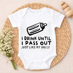 Newborn Baby Bodysuit Romper Outfit I Drink Until I Pass Out Just Like My Uncle Neutral color scheme Versatile matching toddler boy clothes baby stuff>essentials Perfect Gift for Grandma, Parents, Perfect for Coming Home & Celebrations