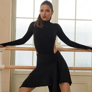 2025 Summer Women’s  Cutout Back Latin Dance Unitard - Elegant Performance Outfit for Stage, Competition & Practice