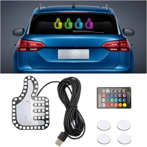 Car Hand Gesture Light, LED Funny Automotive Back Window Road Rage Sign Finger Light Gadgets with Remote Control for Men Women, Vehicle Exterior Decor Universal for SUV, Truck, RV (Good)