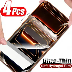 4-Pack HD Full Coverage Hydrogel Screen Protector Film, Compatible with iPhone 17/16/15/14/13/12/11/pro Max/air/e/plus/mini/x/XR/XS Max