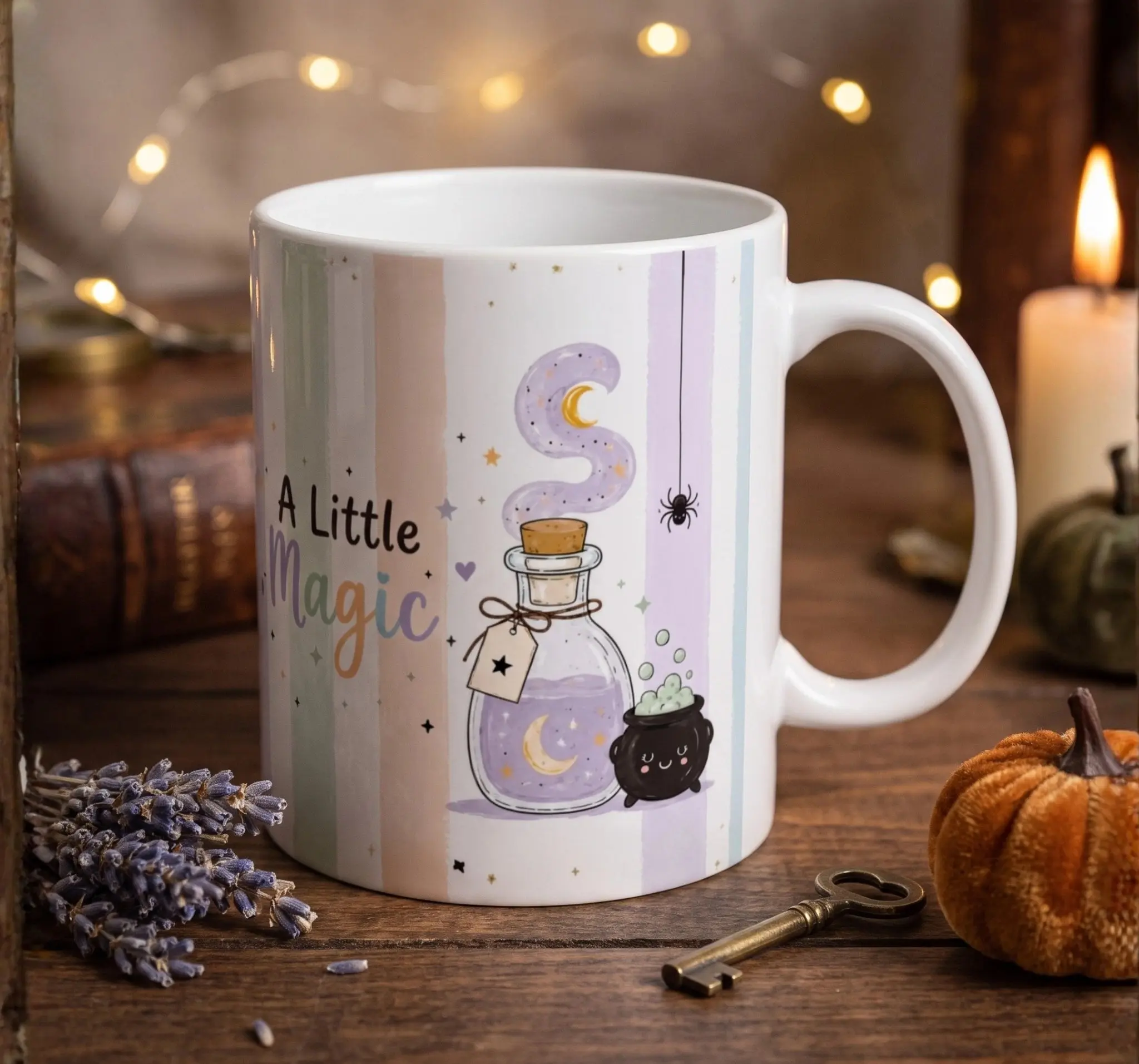 Pastel Witch Cauldron Halloween Mug
