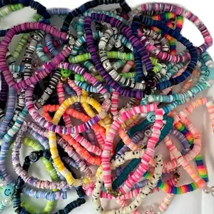 Bracelet Pack of 2 Clay Bead Bracelets with 5 Sizes and Color Variations for Kids to Extra Large