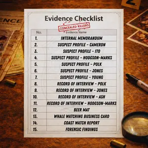 Mystery Murder at the Movie Theater – Unsolved Cold Case Detective Game | Who Killed Chris Hodgson? 27 Real Clues & Evidence Party Game Cards