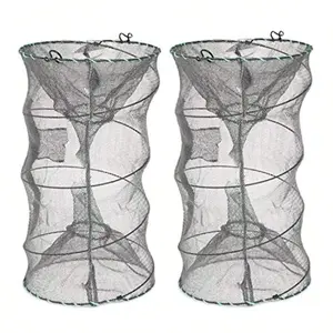 Fishing Nets Fishing Bait Trap2 Packs Crab Trap Minnow Trap Crawfish Trap Lobster Shrimp Collapsible Cast Net Fishing Nets Portable Folded Fishing Aories 12.6X20.1inches