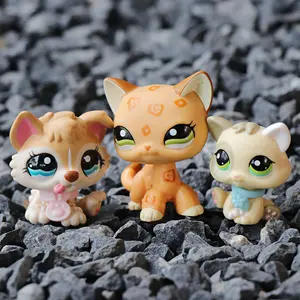 Mini Bobble Head Cat Figures Set, 3 Pcs Cute Kitten Toys with Accessories - Collectible Playset with Collar for Kids, Girls & Boys, Ages 4+