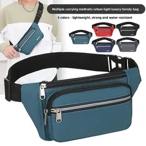 Men's multifunctional waist bag, high-end wear-resistant waterproof chest bag, lightweight multi-compartment phone bag