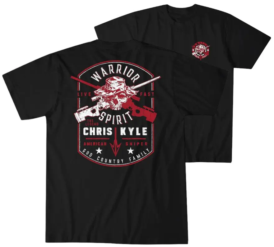 Men's Howitzer-Style Cotton Crew Neck Short-Sleeve Graphic Print T-Shirt - Chris Kyle Sniper Legend, Military Grunt MFG, Casual Menswear, Affordable, Charitable Donations, Veterans, All-Seasons Top