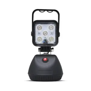 SMA LED Work Light with Stand 2000LM IP65 Waterproof 3 Modes Strong Magnetic Base Flood Light for Repair Workshop, Garage, Construction Site, Outdoor Lighting Yellow Light