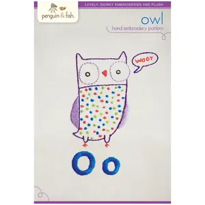 Oo Owl embroidery pattern - iron-on