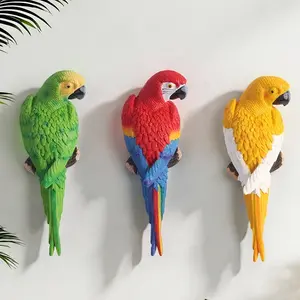 1pc -  Parrot 3D Wall Sculpture - Eye-Catching Resin Home Decor Art with Colorful Feathers, Unique Wall-Mounted Design for Bird Lovers, Perfect for  Modern Minimalist Interiors, Bird Decor