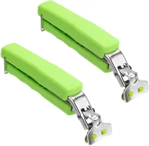 2 Pack Silicone Hot Plate Holders Heat Resistant Gripper Clips For Air Fryer Pizza Pan Microwave Oven Grill Accessories Kitchen Tools,Green