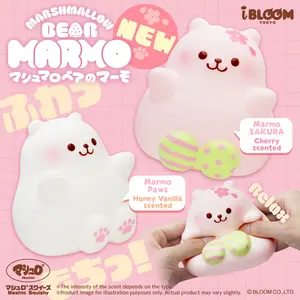 iBloom Squishy Marmo the Marshmallow Bear Kawaii Soft Scented Slow Rising Stress Relief