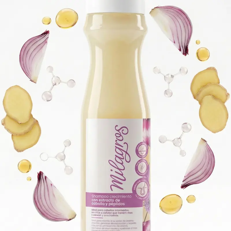 Milagros Onion & Plant Extracts Low Toxic Shampoo - 450ml Regular Ed. - Gentle on Hair Cleanser for Daily Wash, Scalp Care, Dullness (Single Adult Unit, All Hair Types)