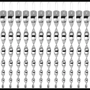 12PCS Woodpecker Rods for House,Bird Reflective Devices Outdoor,Reflective Scare Rods,Bird Reflectors for Outside（Christmas Reflector Strip Hanging Home As Decoration）