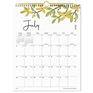 Wall Calendar 2026-2027, Cabbrix 18 Monthly Calendar from January 2026 to June 2027, 14-1/2"x11-2/5", Hanging Hook, Twin-Wire Binding, Floral Design Calendar for Easy Organizing