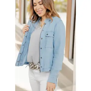 Side Tie Chambray Jacket