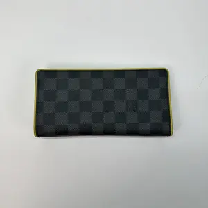 Pre-owned Louis Vuitton AS Shown Small Leather Goods US0059 Brazza wallet in Damier Graphite canvas