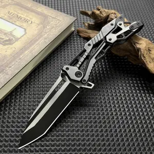 1pc Outdoor Folding Pocket Knife, Multi-functional Portable Carbon Fiber Handle Knife, Fruit Knife for Exploring Hunting