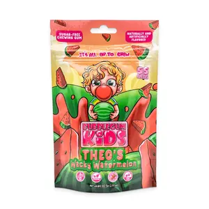 Kids Theo’s Wacky Watermelon Chiclet Gum |   Halloween Candy |   Sugarless Gum |   Vegan, Peanut Free, Low Calorie Chewing Gum |   Fun Nostalgic Candy Alternative for Kids Adults |   1