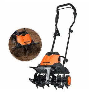 Electric Tiller 12 Amp, 18" Corded Cultivator, 3.94" Depth Steel Tines Rototiller - Garden Lawn Soil Digging Prep 18 inch