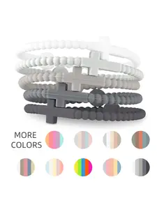 5pcs Cute Random Color Hand Strap, Thin Cross Silicone Bracelet, New Fashion Bracelets, Accessories Gifts, Women & Men Jewelry, Stackable Bracelets, Trendy Fashionable Accessories