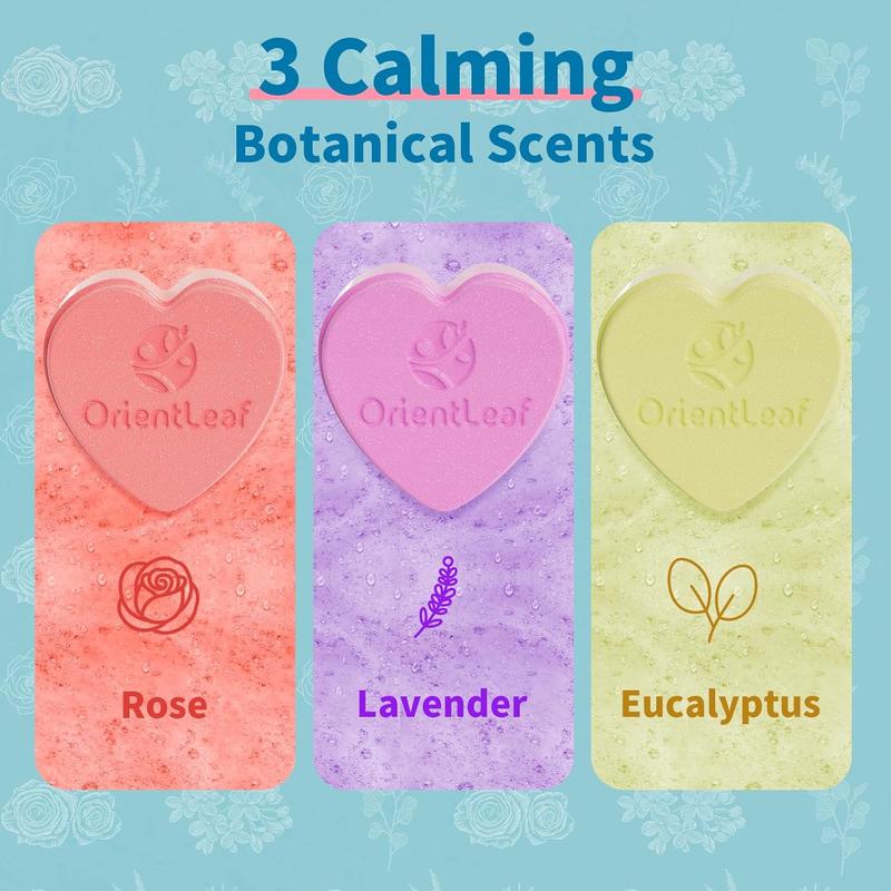 ORIENTLEAF Bath Bombs for Women, Stocking Stuffers, Bath Bombs Plant Scented Lavender, Rose, Eucalyptus, 6 x 2 oz